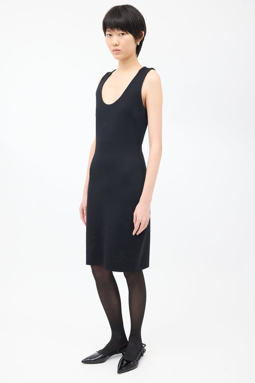 The Row Black Scoop Neck Sleeveless Midi Dress