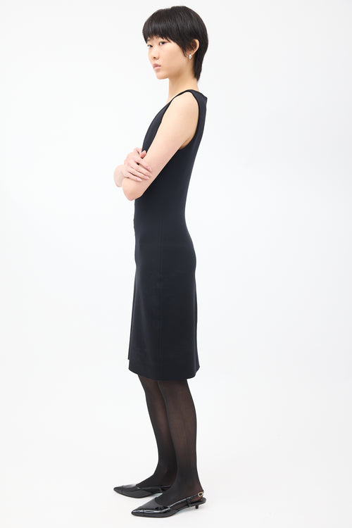 The Row Black Scoop Neck Sleeveless Midi Dress