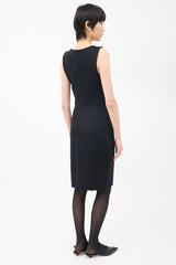 The Row Black Scoop Neck Sleeveless Midi Dress