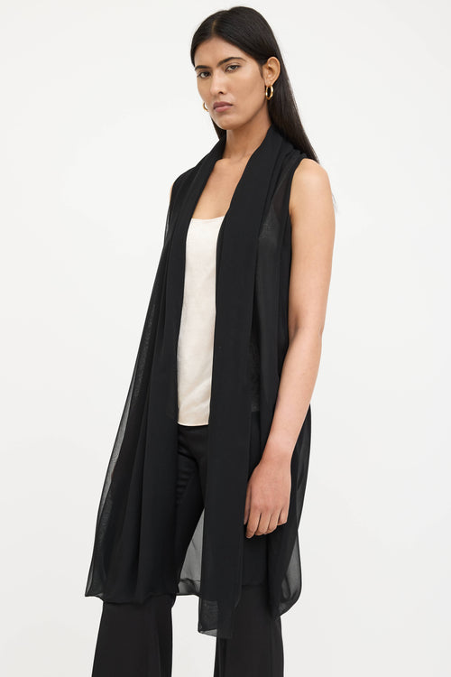 The Row Silk Sheer Draped Vest