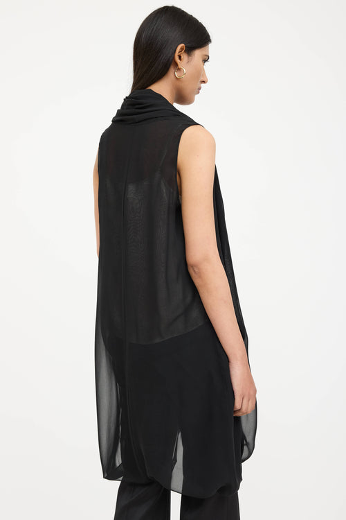 The Row Silk Sheer Draped Vest