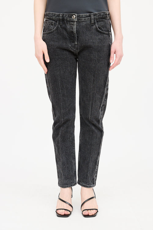 The Row Black Washed Slim Straight  Jean