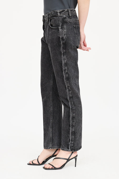 The Row Black Washed Slim Straight  Jean
