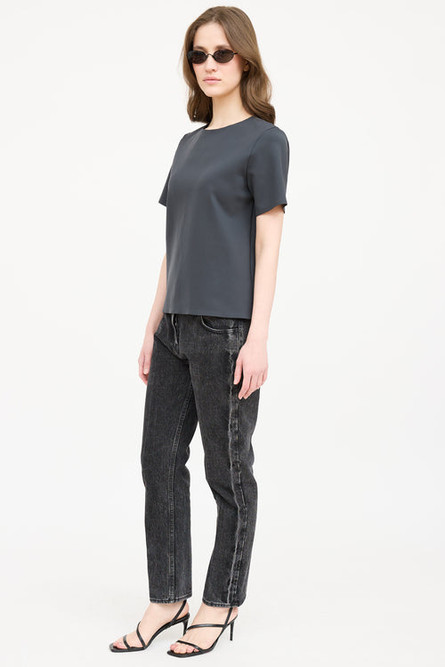 The Row Black Washed Slim Straight  Jean