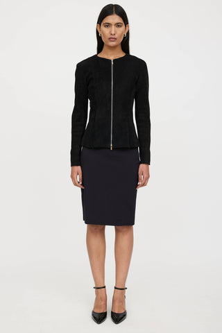 The Row Suede Peplum Jacket