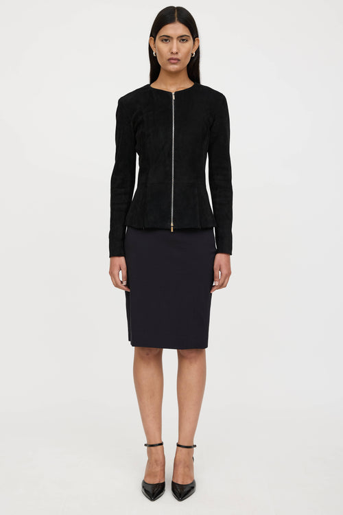 The Row Suede Peplum Jacket