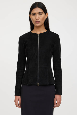 The Row Suede Peplum Jacket