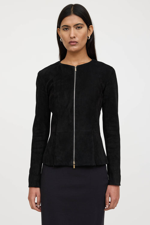 The Row Suede Peplum Jacket