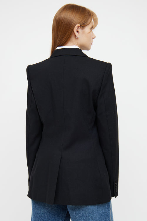 The Row Black Wool Long Sleeve Blazer
