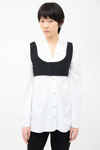 The Row Black Wool Grazia Crop Top