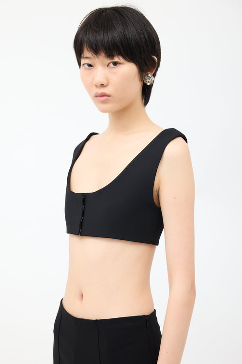 The Row Black Wool Grazia Crop Top