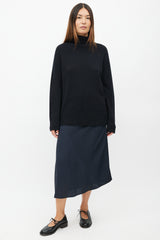 The Row Black Wool Knit Turtleneck