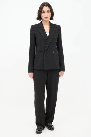 The Row Black Wool Lione Peak Lapel Blazer