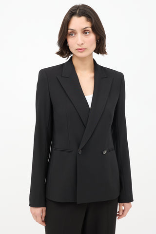 The Row Black Wool Lione Peak Lapel Blazer