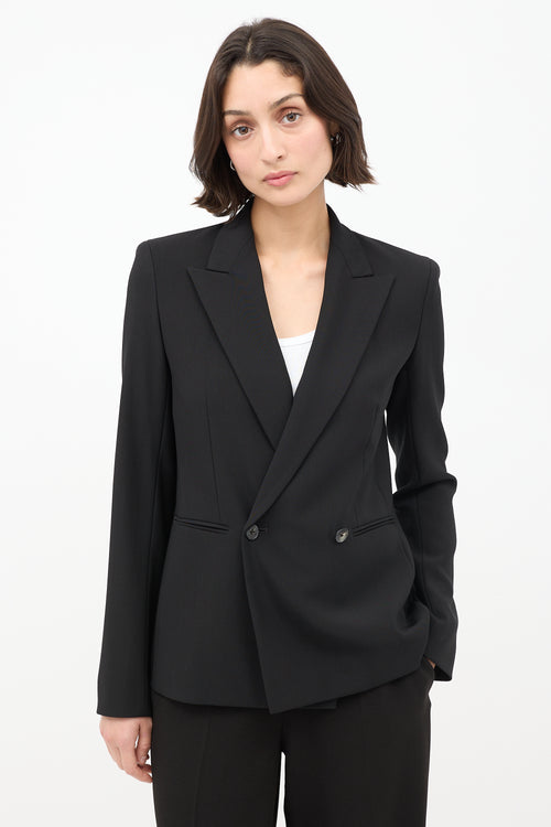 The Row Black Wool Lione Peak Lapel Blazer