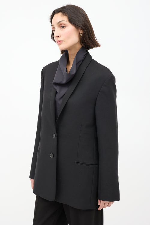 The Row Black Wool & Mohair Cowal Cutout Blazer