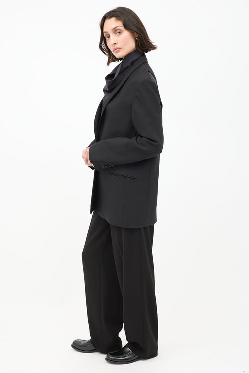 The Row Black Wool & Mohair Cowal Cutout Blazer