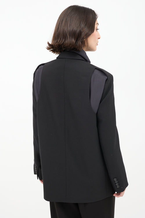 The Row Black Wool & Mohair Cowal Cutout Blazer