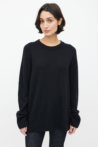 The Row Black Wool Knit Sweater