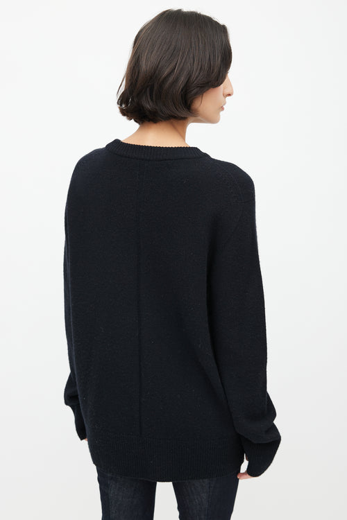 The Row Black Wool Knit Sweater