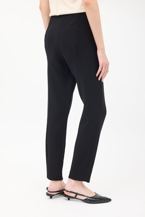 The Row Black Wool Tapered Trouser