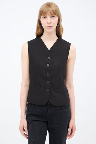 The Row Black Wool Vegas Vest