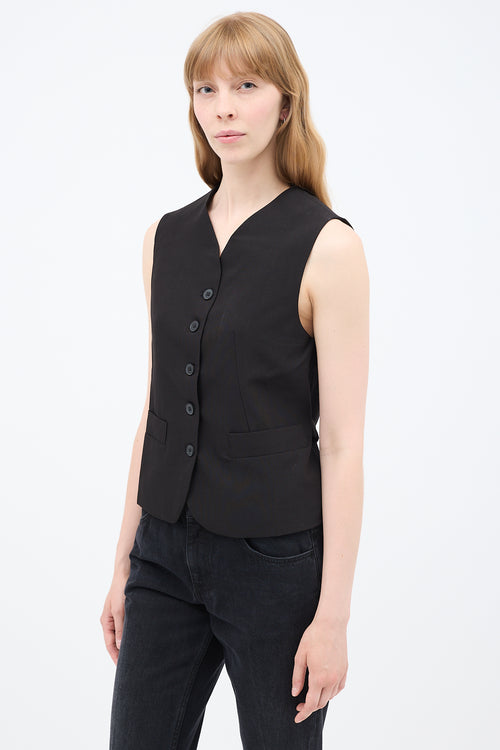 The Row Black Wool Vegas Vest