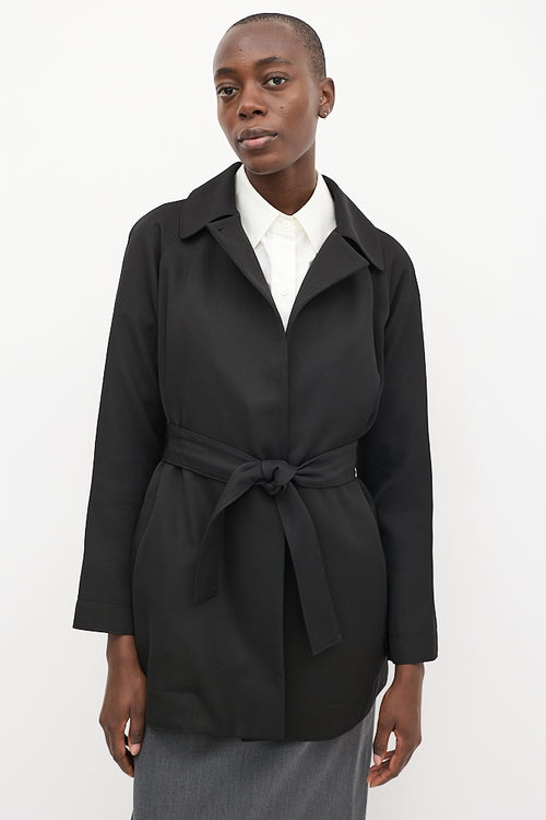 The Row Black Open Belted Coat