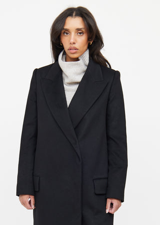 The Row Black Double Breasted Coat