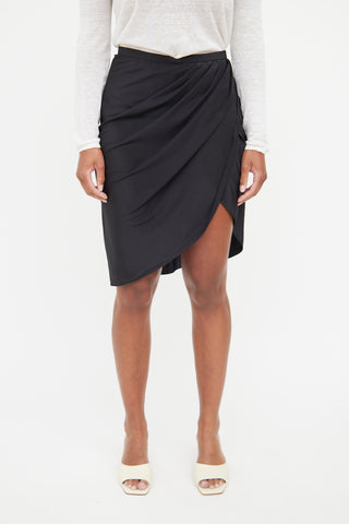 The Row Black Drape Skirt
