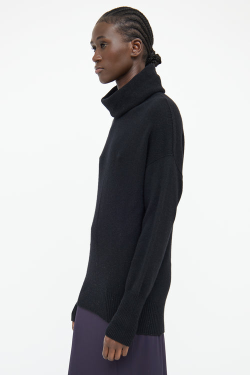 The Row Black Cashmere Turtleneck Sweater
