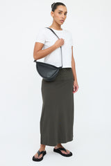 The Row Black Leather Slouchy Banana Bag