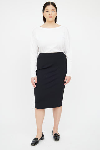 The Row Black Nylon Blend Skirt