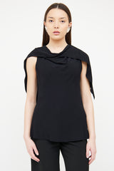 The Row Black Drape Sleeveless Top