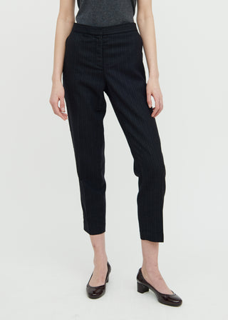 The Row Black Stripe Pleated Trousers