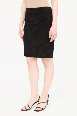 The Row Suede Midi Skirt