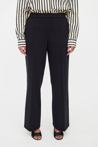The Row Black Creased Wide-Leg Trouser