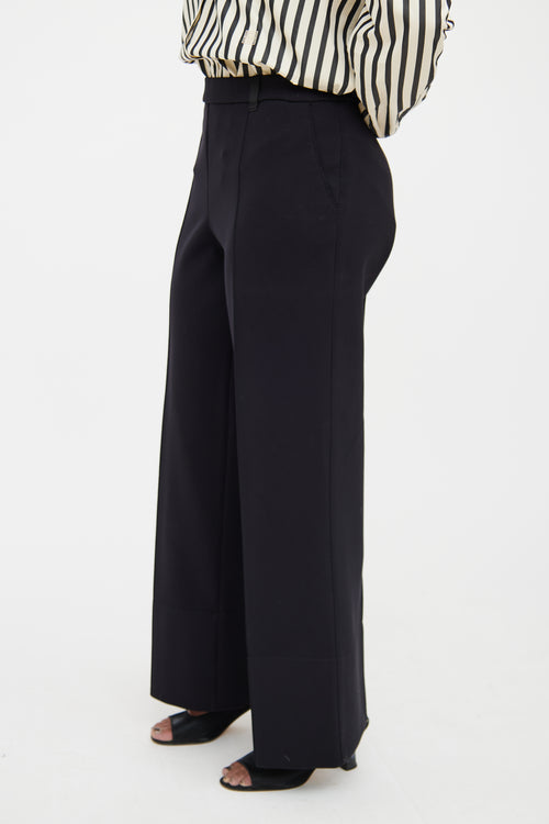 The Row Black Creased Wide-Leg Trouser
