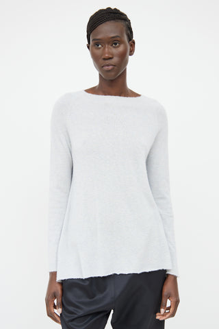The Row Blue Cashmere & Silk Long Sleeve Sweater
