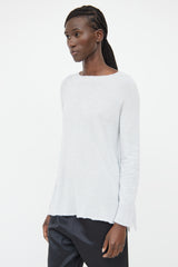 The Row Blue Cashmere & Silk Long Sleeve Sweater