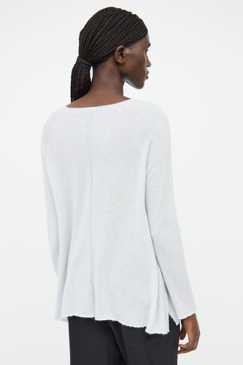 The Row Blue Cashmere & Silk Long Sleeve Sweater