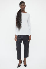 The Row Blue Cashmere & Silk Long Sleeve Sweater