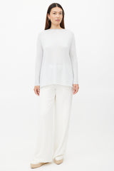 The Row Blue Cashmere Knit Sweater