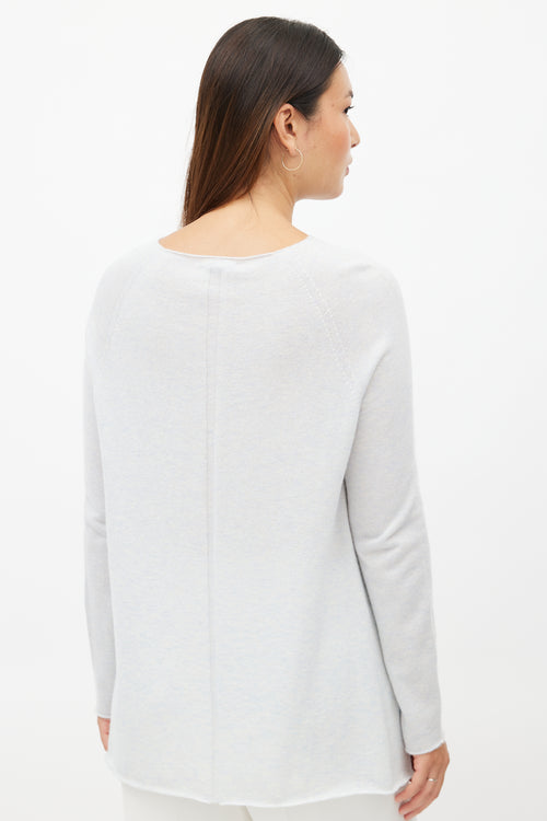 The Row Blue Cashmere Knit Sweater