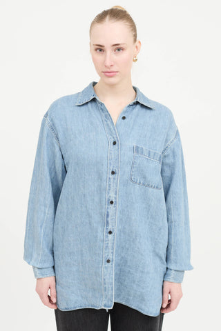 The Row Linen Nesson Button Up Shirt