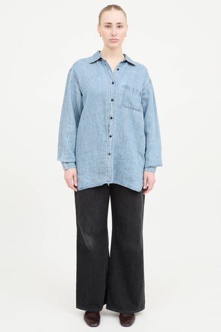 The Row Linen Nesson Button Up Shirt