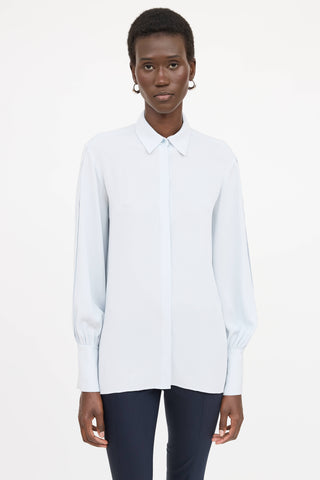 The Row Silk Button Up Top