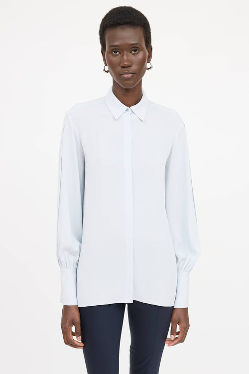The Row Silk Button Up Top