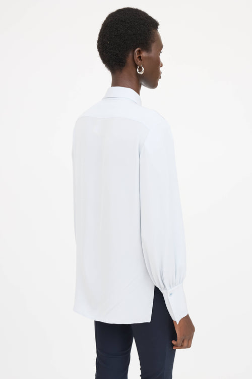 The Row Silk Button Up Top