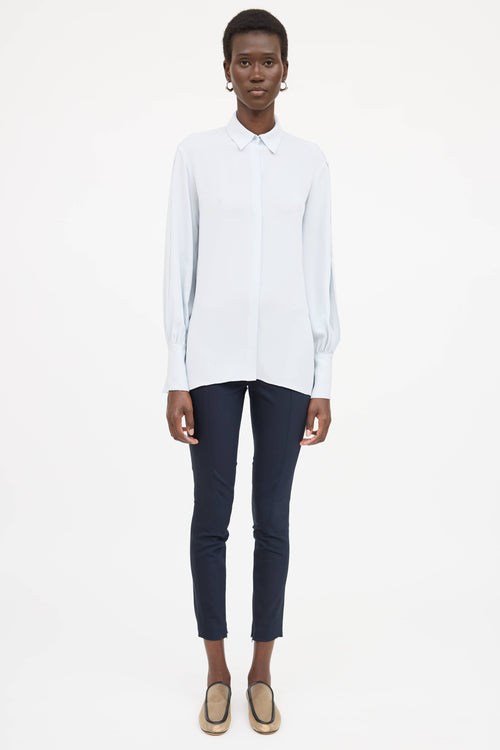 The Row Silk Button Up Top